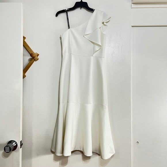 Vince Camuto One Shoulder Ruffle High Low Cocktail Dress - Picture 6 of 11